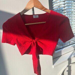 Aritzia Wilfred Red crop top size small